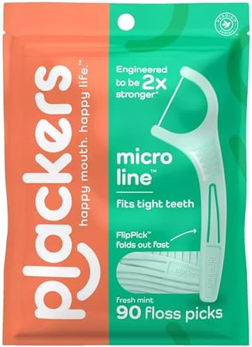 Palillos de Hilo Dental Plackers Micro Mint, 90 Piezas (Paquete de 3) - imagen 1