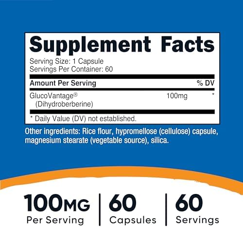 Cápsulas de Dihidroberberina Nutricost (100mg, 60 Cápsulas) - Metabolito Más Bioavailable de Berberina - imagen 2