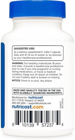 Cápsulas de Dihidroberberina Nutricost (100mg, 60 Cápsulas) - Metabolito Más Bioavailable de Berberina - imagen 4