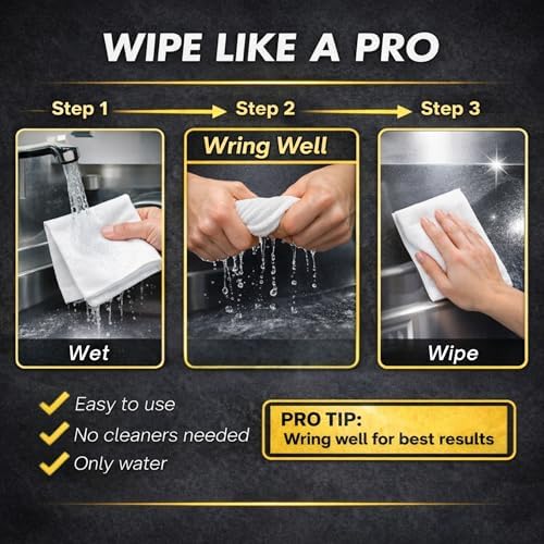 Paquete de 3 Paños de Microfibra Mágicos Sin Rayas para Limpiar Superficies con Solo Agua, Ecológicos y Seguros para el Medio Ambiente, Perfectos - imagen 3