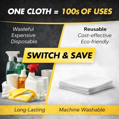 Paquete de 3 Paños de Microfibra Mágicos Sin Rayas para Limpiar Superficies con Solo Agua, Ecológicos y Seguros para el Medio Ambiente, Perfectos - imagen 5