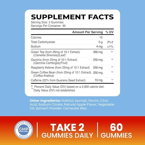 Gomitas quemadoras de grasa Morning | Pérdida de peso para mujeres y hombres | Supresor del apetito y potenciador del metabolismo | 60 gomitas - imagen 7