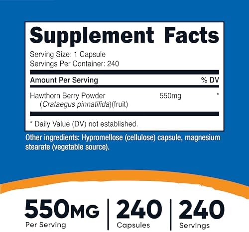 Cápsulas de Bayas de Espino Nutricost 550mg, 240 Cápsulas, Vegetarianas, Sin OGM y Sin Gluten - imagen 2