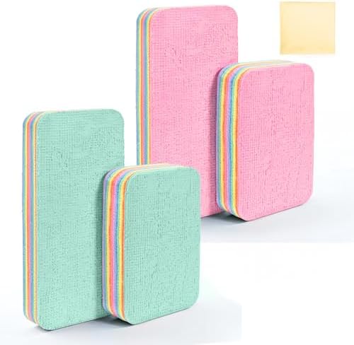 Esponjas de Microfibra Despegables LEAVAQ 4 Piezas – Paños de Limpieza PVA de 12 Capas, Esponja Arcoíris Ultra Absorbente y No Rayante para Cocina, - imagen 1