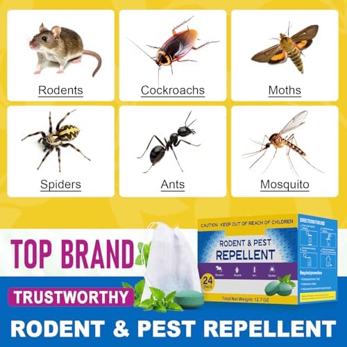 Repelente de Roedores para Interior y Exterior - Aceite de Menta para Ahuyentar Ratones, Topos y Ratas, Bolsitas Repelentes de Insectos, Control - imagen 2