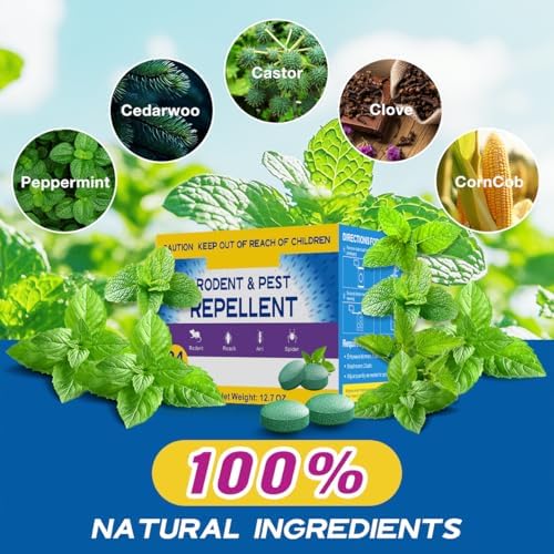 Repelente de Roedores para Interior y Exterior - Aceite de Menta para Ahuyentar Ratones, Topos y Ratas, Bolsitas Repelentes de Insectos, Control - imagen 5