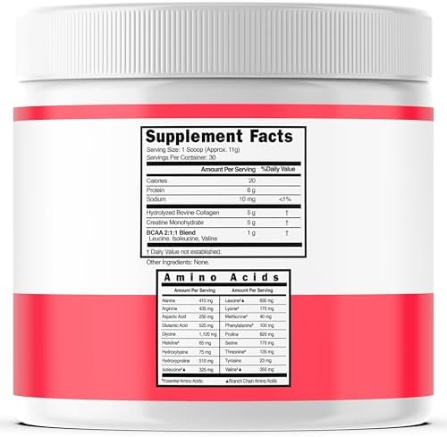 Creatina para Mujeres | Polvo de Creatina Monohidratada 5G + 5000mg Colágeno + 1000mg BCAA 2:1:1 (30 Porciones) Apoya Glúteos, Músculos Magros, - imagen 2