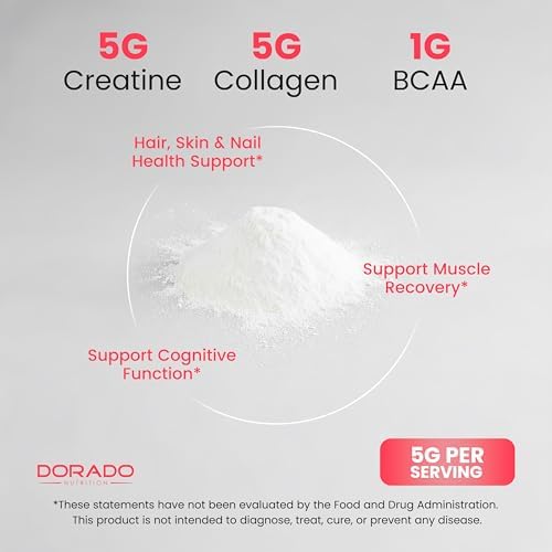 Creatina para Mujeres | Polvo de Creatina Monohidratada 5G + 5000mg Colágeno + 1000mg BCAA 2:1:1 (30 Porciones) Apoya Glúteos, Músculos Magros, - imagen 4