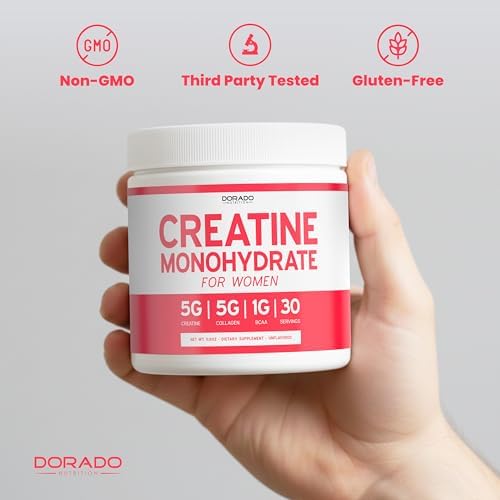Creatina para Mujeres | Polvo de Creatina Monohidratada 5G + 5000mg Colágeno + 1000mg BCAA 2:1:1 (30 Porciones) Apoya Glúteos, Músculos Magros, - imagen 7