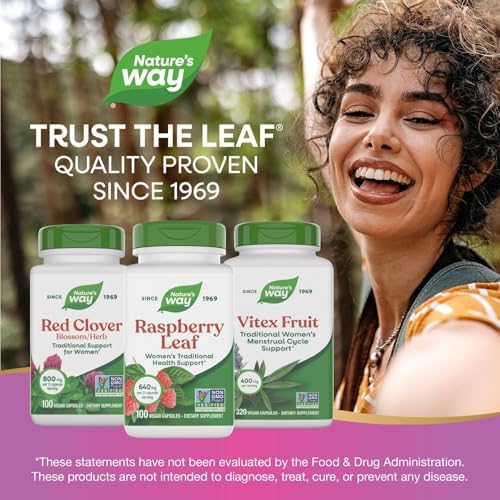 Suplemento Herbal Tradicional Nature's Way Hoja de Frambuesa para el Bienestar Femenino - Vegano, Sin Gluten y Sin Lácteos - 100 Cápsulas (50 - imagen 7