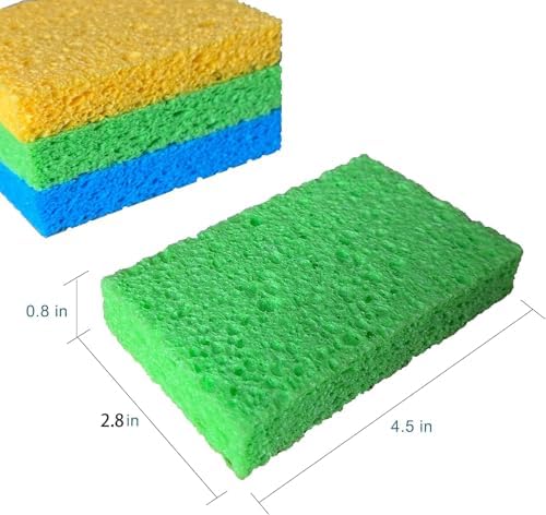 Esponjas de Celulosa Comprimidas 36 Pk, Esponja de Cocina Reutilizable y Ecológica, Limpia Suciedad Difícil Sin Rayar, 4.6x2.8x0.8 Pulgadas - imagen 2