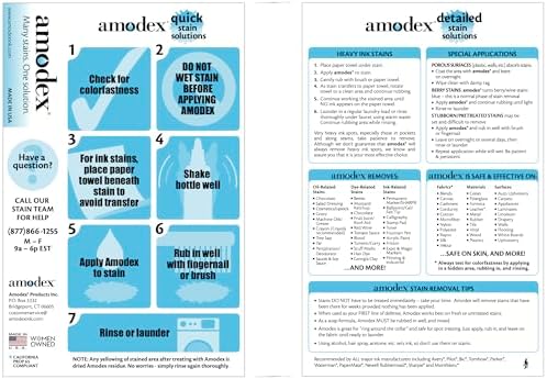 Amodex Quitamanchas para Ropa, Cuero y Piel - Elimina Tinta, Bolígrafos, Sharpie, Grasa y Más, Efectivo en Manchas Difíciles, Suave pero Potente, - imagen 7