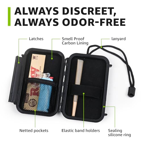 Caja de Almacenamiento a Prueba de Olores INFINITKIN y Estuche para Pre Roll – Hermética, Impermeable, Portátil para Viajes, Camping, Senderismo y - imagen 2