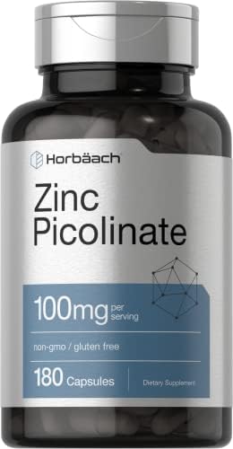 Zinc Picolinato Horbäach 100mg | 180 Cápsulas | Alta Potencia | Sin OGM, Libre de Gluten | Suplemento de Zinc - imagen 1