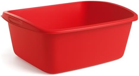 Tina de Plástico Tribello de 12 Cuartos para Lavado de Ropa y Baño de Pies - Resistente - Hecho en EE. UU. (Rojo) - imagen 1