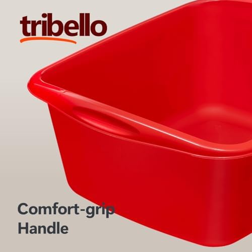 Tina de Plástico Tribello de 12 Cuartos para Lavado de Ropa y Baño de Pies - Resistente - Hecho en EE. UU. (Rojo) - imagen 6