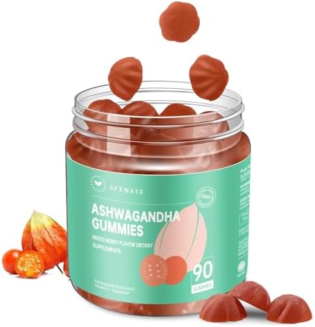 Gomitas de Ashwagandha AFXMATE para Mujeres Sin Azúcar, Suplemento Gummy para Hombres con Magnesio y Vitamina D 1000UI Veganas (90 Unidades) - imagen 1