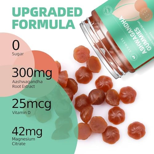 Gomitas de Ashwagandha AFXMATE para Mujeres Sin Azúcar, Suplemento Gummy para Hombres con Magnesio y Vitamina D 1000UI Veganas (90 Unidades) - imagen 4
