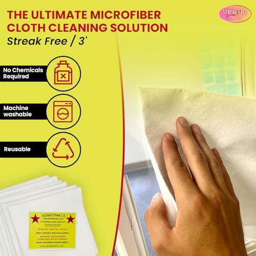 Paquete de 6 Paños de Microfibra para Limpiar Cristales - 16 x 16 Toallas Sin Pelusa para Ventanas y Espejos, Reutilizables y Sin Rayas, Solo Agua - imagen 6