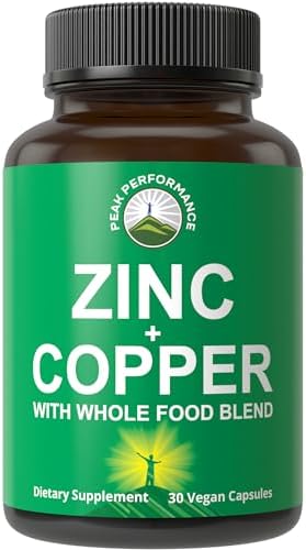 Suplemento de Inmunidad Peak Performance Zinc con Cobre + Mezcla de 25 Verduras y Frutas para Máxima Absorción - Cápsulas para Hombres y Mujeres - imagen 1