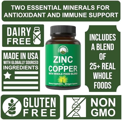 Suplemento de Inmunidad Peak Performance Zinc con Cobre + Mezcla de 25 Verduras y Frutas para Máxima Absorción - Cápsulas para Hombres y Mujeres - imagen 3