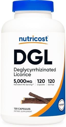 Nutricost Extracto de Regaliz Deglicirrizinado DGL 120 Cápsulas - 120 Porciones, Libre de GMO y Gluten, Vegano - imagen 1