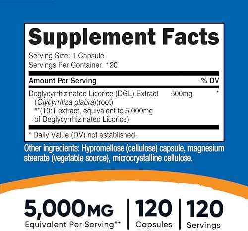 Nutricost Extracto de Regaliz Deglicirrizinado DGL 120 Cápsulas - 120 Porciones, Libre de GMO y Gluten, Vegano - imagen 2