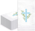 Servilletas de Papel Religiosas WRAPAHOLIC 50 Piezas - Toallas Desechables de 3 Capas con Cruz Azul para Baño, Primavera, Bautizo y Baby Shower - 4.3 - imagen 1