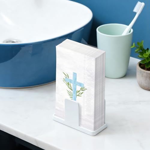 Servilletas de Papel Religiosas WRAPAHOLIC 50 Piezas - Toallas Desechables de 3 Capas con Cruz Azul para Baño, Primavera, Bautizo y Baby Shower - 4.3 - imagen 5