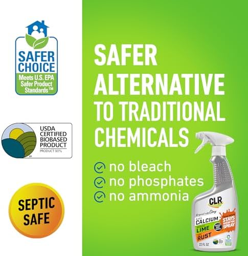 Removedor de Calcio, Cal y Óxido CLR Brands, 22 oz. en Botella Spray, Adhiere a Superficies Difíciles, Elimina Manchas de Óxido y Depósitos de Agua - imagen 3