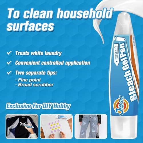 Bolígrafo Blanqueador para Ropa y Juntas, Gel Quitamanchas 4 en 1 con Punta Precisa y Cabeza de Cepillo, Limpiador Portátil para Ropa Blanca, - imagen 3