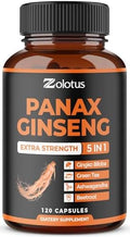 Zolotus Ginseng Rojo Coreano + Ginkgo Biloba, Ashwagandha, Betabel, Té Verde - 120 Cápsulas, Suministro para 2 Meses - imagen 1