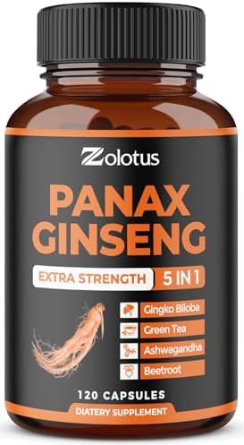 Zolotus Ginseng Rojo Coreano + Ginkgo Biloba, Ashwagandha, Betabel, Té Verde - 120 Cápsulas, Suministro para 2 Meses - imagen 1