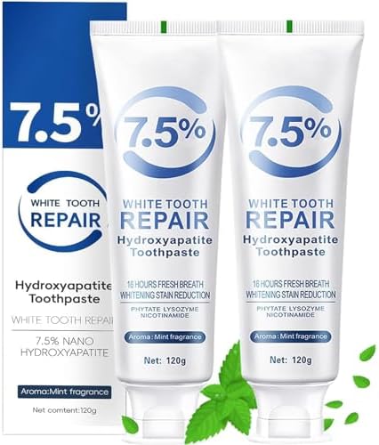 Pasta de Dientes Ayzololo 2 PZS con Hidroxiapatita para Protección del Esmalte y Fortalecimiento Dental, Sabor Menta Fresca, Uso Diario para Cuidado - imagen 1