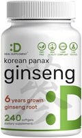 DEAL SUPPLEMENT Extracto de Raíz de Ginseng Rojo Panax Coreano, 240 Softgels - imagen 1