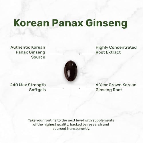DEAL SUPPLEMENT Extracto de Raíz de Ginseng Rojo Panax Coreano, 240 Softgels - imagen 3