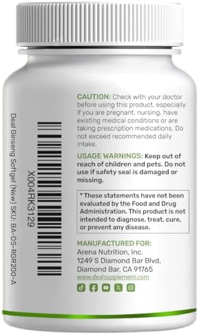DEAL SUPPLEMENT Extracto de Raíz de Ginseng Rojo Panax Coreano, 240 Softgels - imagen 7