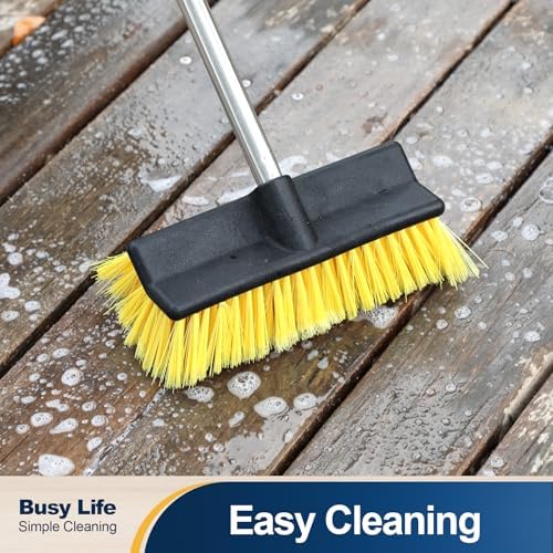 Cepillo de Piso Yocada con Mango Extensible de 4 Secciones, Cerdas Suaves y Medias, Antideslizante para Limpiar Decks, Patios, Baños y Garajes - - imagen 6