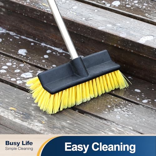 Cepillo de Piso Yocada con Mango Extensible de 4 Secciones, Cerdas Suaves y Medias, Antideslizante para Limpiar Decks, Patios, Baños y Garajes - - imagen 7