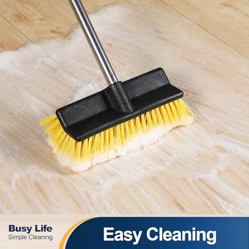 Cepillo de Piso Yocada con Mango Extensible de 4 Secciones, Cerdas Suaves y Medias, Antideslizante para Limpiar Decks, Patios, Baños y Garajes - - imagen 8