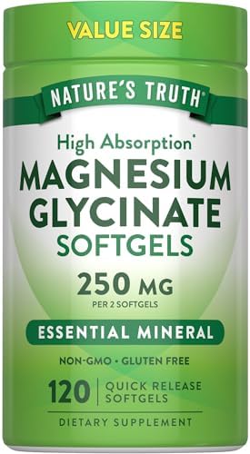Magnesio Glicinato Nature's Truth 250mg | 120 Cápsulas Blandas | Suplemento Mineral de Alta Absorción | Sin OGM y Libre de Gluten - imagen 1