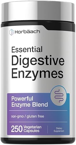 Horbäach Enzimas Digestivas Esenciales | 250 Cápsulas | Mezcla Potente de Enzimas para Hombres y Mujeres | Suplemento Sin OGM y Libre de Gluten - imagen 1