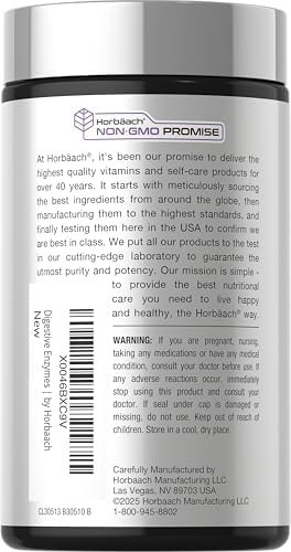 Horbäach Enzimas Digestivas Esenciales | 250 Cápsulas | Mezcla Potente de Enzimas para Hombres y Mujeres | Suplemento Sin OGM y Libre de Gluten - imagen 3