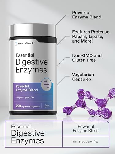 Horbäach Enzimas Digestivas Esenciales | 250 Cápsulas | Mezcla Potente de Enzimas para Hombres y Mujeres | Suplemento Sin OGM y Libre de Gluten - imagen 4