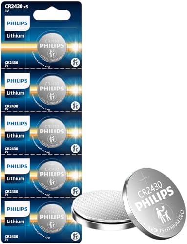 Batería de Litio Philips CR2430 3V en Paquete de 5, Vida Útil de 10 Años, a Prueba de Fugas, Libre de Mercurio, Ideal para Sensores, Control Remoto y - imagen 1