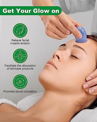 Sets de Terapia de Ventosas SHKIBY de Silicón (Kit de 6 Piezas) - Incluye 2 Copas de Succión Facial, Masajeador Anticelulitis - Ventosas para - imagen 5