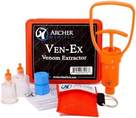 Kit de extracción de veneno Archer MedTech Ven-Ex para mordeduras de serpiente y picaduras de abeja – Extractor portátil para humanos y perros, - imagen 1