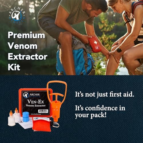 Kit de extracción de veneno Archer MedTech Ven-Ex para mordeduras de serpiente y picaduras de abeja – Extractor portátil para humanos y perros, - imagen 4
