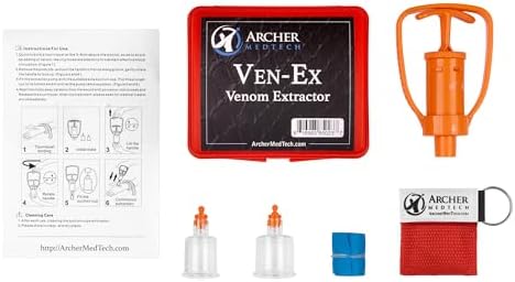 Kit de extracción de veneno Archer MedTech Ven-Ex para mordeduras de serpiente y picaduras de abeja – Extractor portátil para humanos y perros, - imagen 7