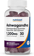 Gomitas de Extracto de Ashwagandha Nutricost (Sabor Berries Mixtas) 60 gomitas, 30 porciones, vegetarianas, sin OGM y sin gluten - imagen 1
